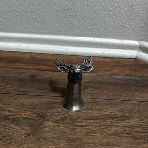 Jagermeister Bar Shot Glass - Deer Stag Buck Elk Head - Pewter & Stainless Metal
